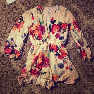 Floral low v romper